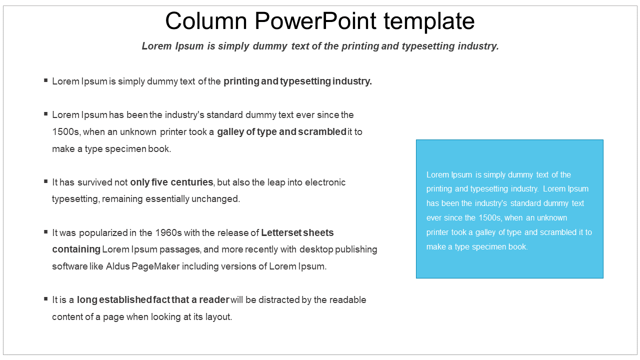 column powerpoint template